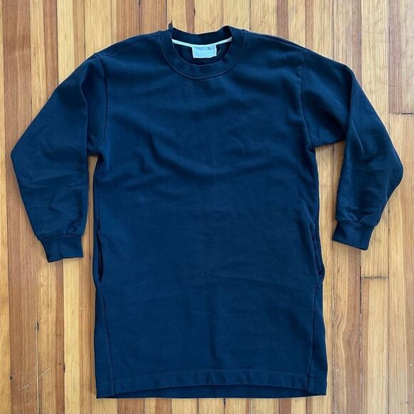 Everlane 100% Cotton Sweatershirt Dress in Black Size M - Picture 2 of 6